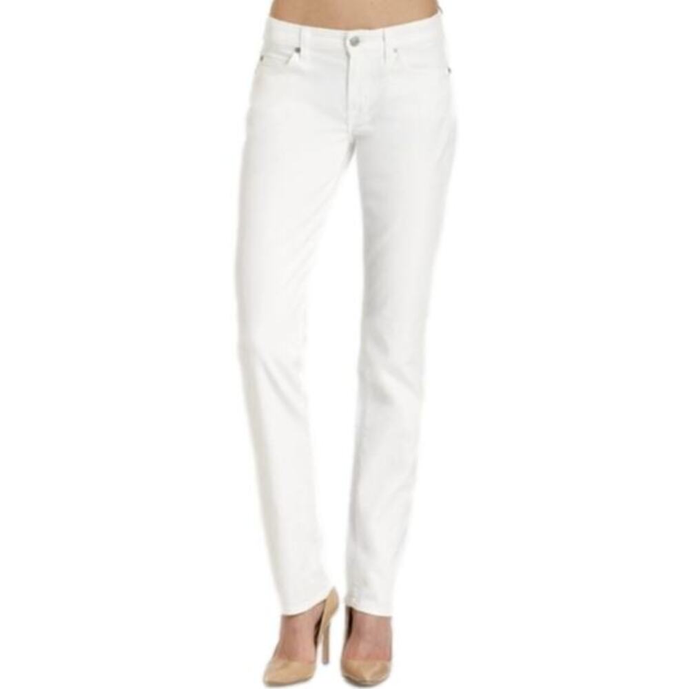 7FAM white stretch straight leg denim jeans size 32